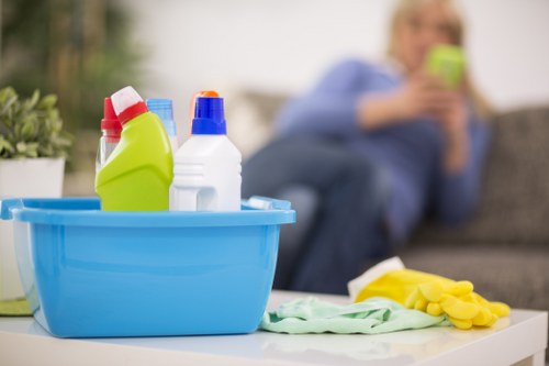 Charity partnership for reuse of suitable cleaning materials