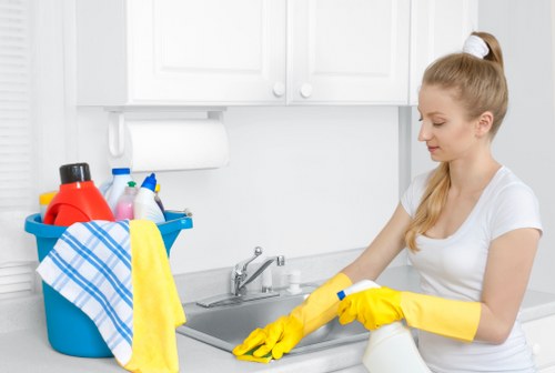 Professional carpet cleaning equipment in a controlled work area